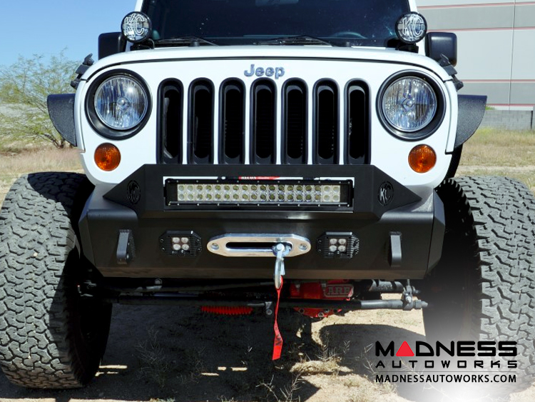Jeep Wrangler JK Stealth Fighter Front Bumper Center w/ Tow Hooks by